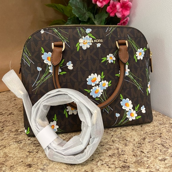 Michael Kors Cindy Floral Satchel - Picture 3 of 8
